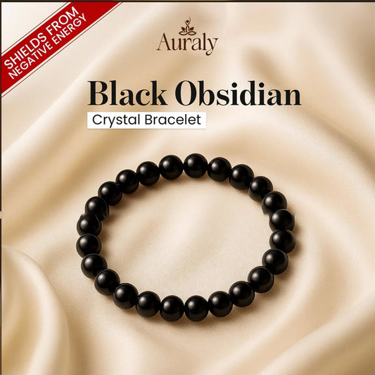 Black Obsidian Crystal Bracelet - Auraly